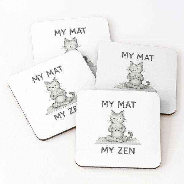 Item preview, My Mat My Zen Meditating Yoga Cat Illustration designed and sold by FunnySunny T-Shirts.