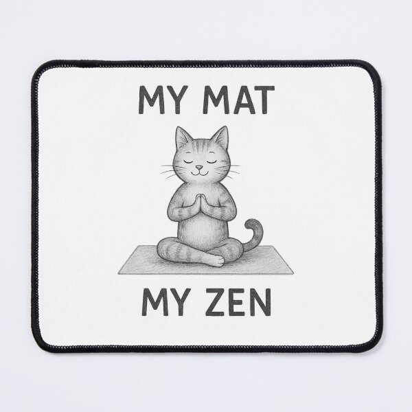 Item preview, My Mat My Zen Meditating Yoga Cat Illustration designed and sold by FunnySunny T-Shirts.
