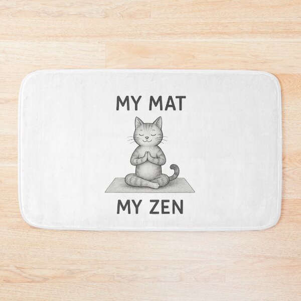 Item preview, My Mat My Zen Meditating Yoga Cat Illustration designed and sold by FunnySunny T-Shirts.