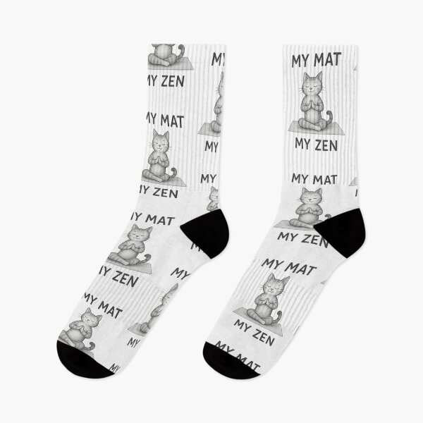 Item preview, My Mat My Zen Meditating Yoga Cat Illustration designed and sold by FunnySunny T-Shirts.