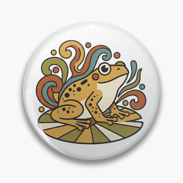 Item preview, Psychedelic Frog Illustration | Retro Boho Amphibian Art designed and sold by akramus.