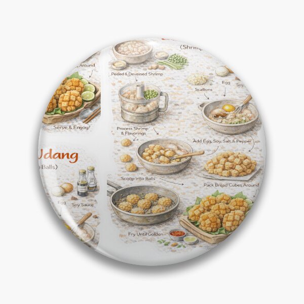 Item preview, Bola Udang (Bakso Udang) Illustrated Recipe | Indonesian Fried Shrimp Ball Guide designed and sold by fishnsteve.
