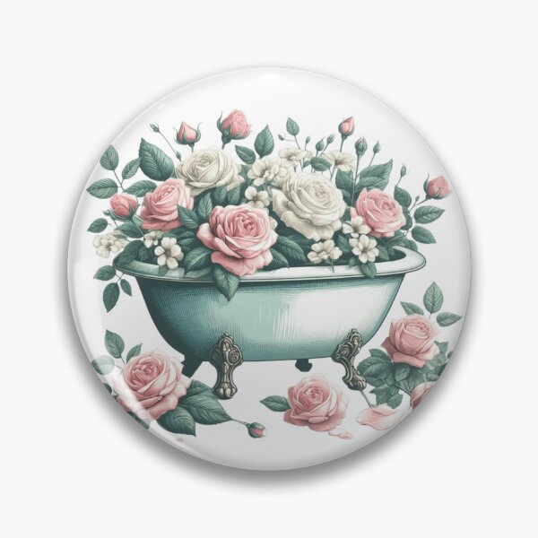 Item preview, lovely vintage bath with roses designed and sold by nicnacc.
