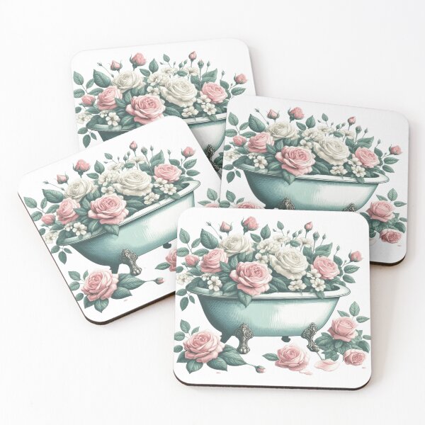 Item preview, lovely vintage bath with roses designed and sold by nicnacc.