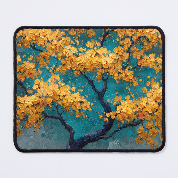 Item preview, Golden Sakura Tree with Deep Blue Trunk, Abstract Luxury Art designed and sold by daila70.