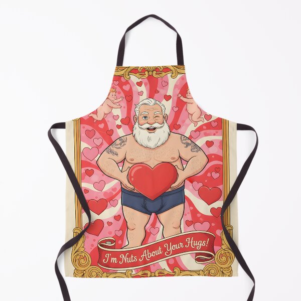Item preview, Nuts About Your Hugs! ? A Whimsical Valentine with Cherubs, Hearts, and a Bearded Gentleman ? designed and sold by Black Rainbow Studios.
