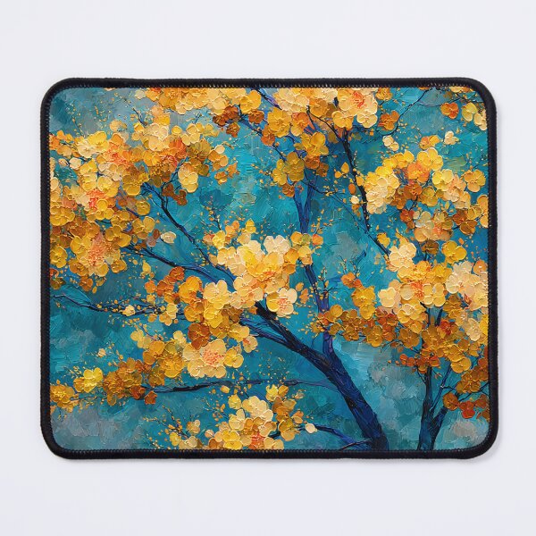Item preview, Abstract Sakura Tree with Golden Blossoms, Deep Blue Trunk designed and sold by daila70.