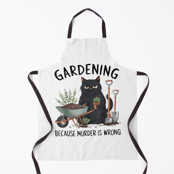 Item preview, Gardening Because Murder is Wrong Snarky Cool Gardener cat designed and sold by CameronTheBro.