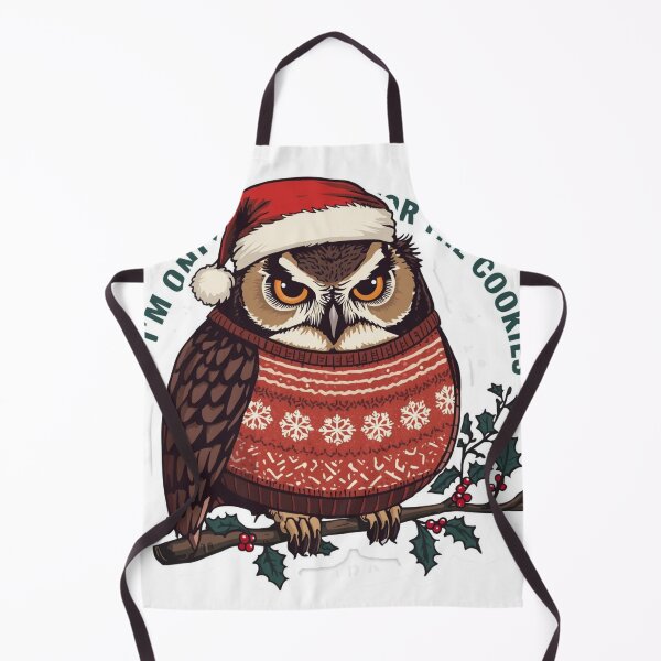 Item preview, Grumpy Christmas Owl - I'm Only Here For The Cookies - Funny Holiday Animal designed and sold by The Grumpy Pet Club.