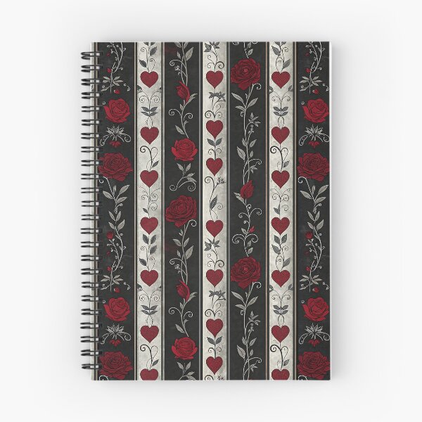 Item preview, Gothic Valentine red roses and heart stripes  designed and sold by FatBirdie.