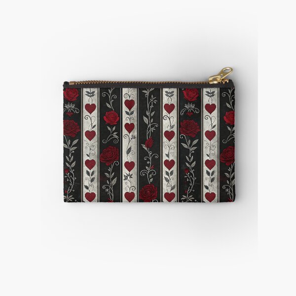 Item preview, Gothic Valentine red roses and heart stripes  designed and sold by FatBirdie.