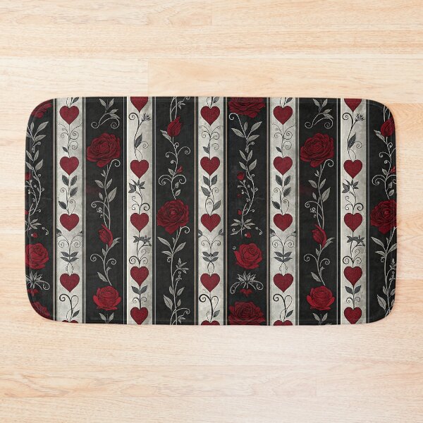 Item preview, Gothic Valentine red roses and heart stripes  designed and sold by FatBirdie.