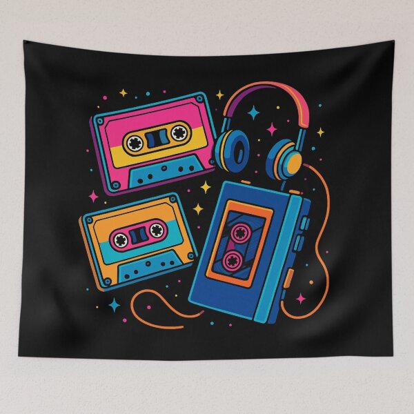 Item preview, Retro 80s Cassette Player - Vintage Music Gift designed and sold by Design_Your_Day.