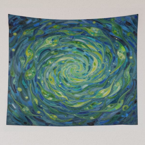 Item preview, Spiral Leaves in Motion – van Gogh Style meets Cosmic Flow for Dreamers & Color Poets designed and sold by FotoworldEdel.