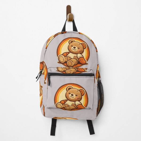 Item preview, Cute Teddy Bear Embroidery Style simulation – Rustic Jute Stitch Illustration designed and sold by LittleRoarArt.