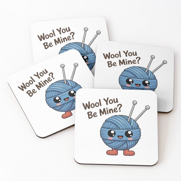 Item preview, Wool You Be Mine Cute Yarn Pun designed and sold by MonkiFlipp.