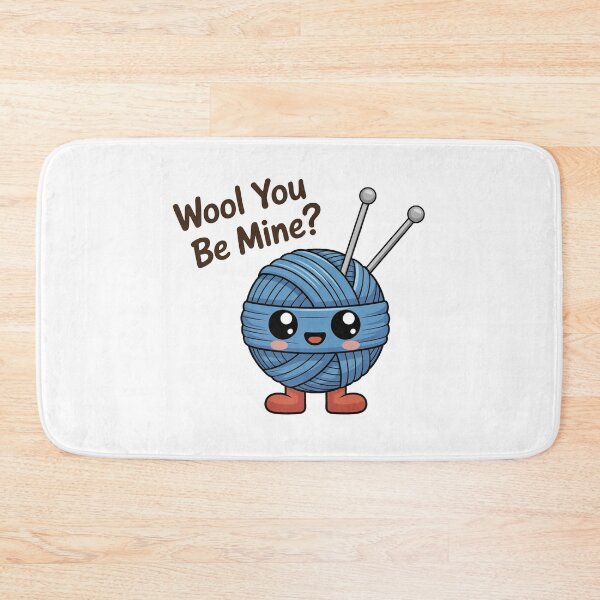 Item preview, Wool You Be Mine Cute Yarn Pun designed and sold by MonkiFlipp.