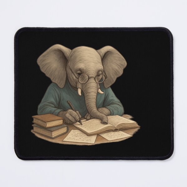 Item preview, Studious Elephant - Academic Wisdom Cartoon designed and sold by MKreative Studio.
