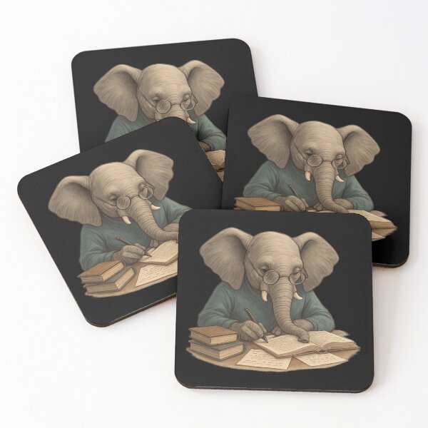 Item preview, Studious Elephant - Academic Wisdom Cartoon designed and sold by MKreative Studio.