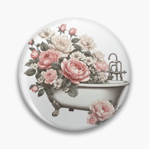Item preview, lovely vintage bath with roses designed and sold by nicnacc.