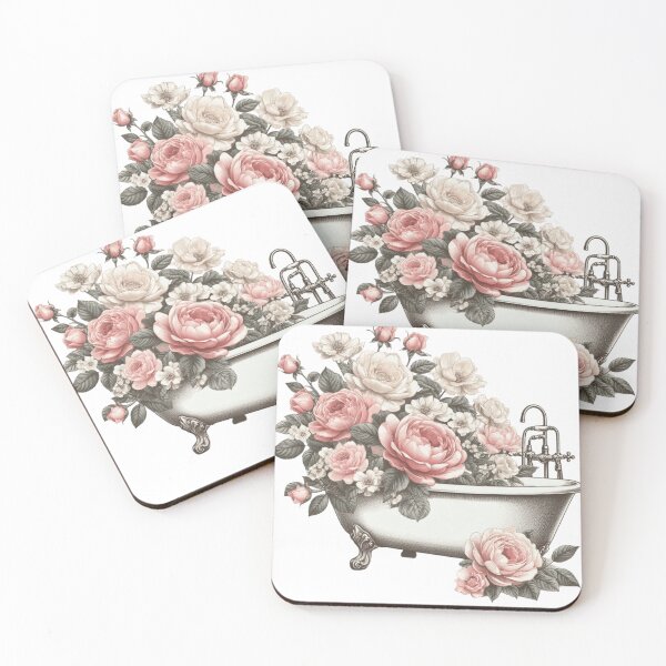Item preview, lovely vintage bath with roses designed and sold by nicnacc.