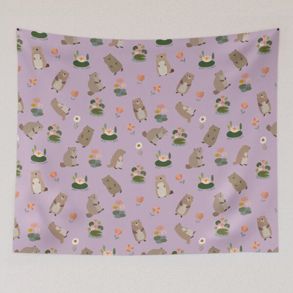 Item preview, Beavers & Lily Pads on Pinkish Purple designed and sold by KSimpson838.