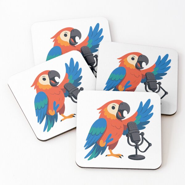Item preview, Colorful Parrot Podcast Host - Flat Vector Design designed and sold by MKreative Studio.