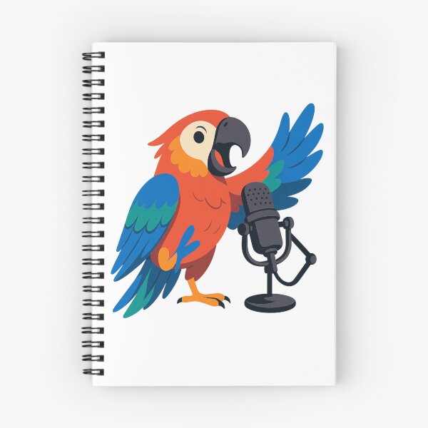 Item preview, Colorful Parrot Podcast Host - Flat Vector Design designed and sold by MKreative Studio.