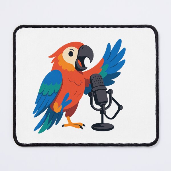 Item preview, Colorful Parrot Podcast Host - Flat Vector Design designed and sold by MKreative Studio.