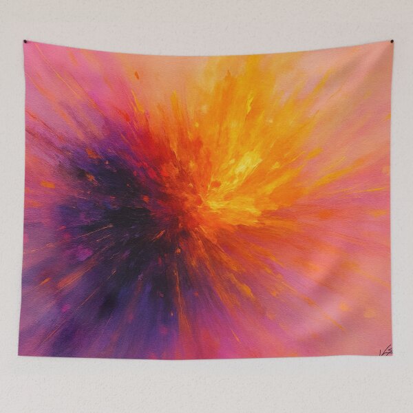 Item preview, Solar Burst - Abstract Energy Explosion in Yellow and Purple designed and sold by Joey Santiago.