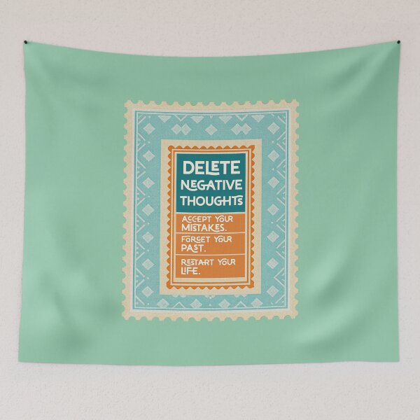 Item preview, Delete Negative Thoughts – Motivational Retro Typography Design designed and sold by NH2019.