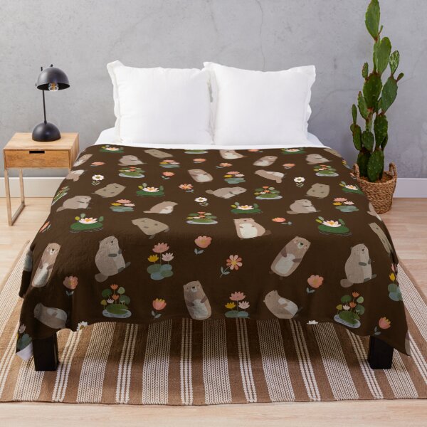 Item preview, Beavers & Lily Pads on Dark Brown designed and sold by KSimpson838.