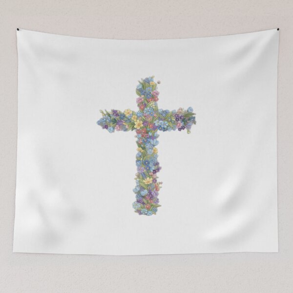 Item preview, Blooming Floral Cross Design designed and sold by DeusInk.