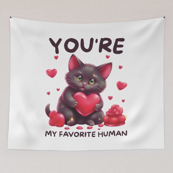 Item preview,  valentines cat You're My Favorite Human - Valentine Day designed and sold by Grace-Cop.