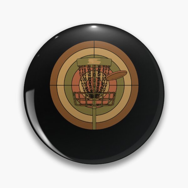 Item preview, Retro Disc Golf Basket Flying Disc Golfer Scene designed and sold by LuminOrb.