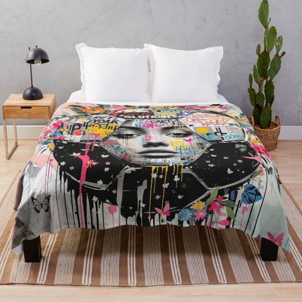Item preview, Graffiti Soccer Ball Street Art Collage – Urban Neon Football Design designed and sold by HappySproutArt.