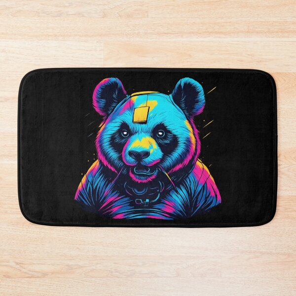 Item preview, Neon Panda Cyberpunk Glow Art designed and sold by HUMORONCOTTON.