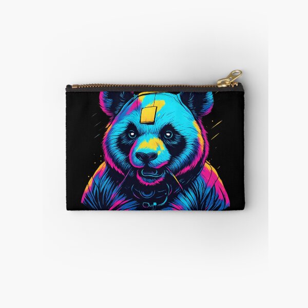 Item preview, Neon Panda Cyberpunk Glow Art designed and sold by HUMORONCOTTON.