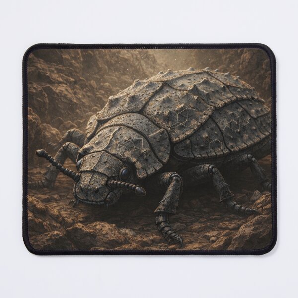 Item preview, Armoured Earth Beetle – Geometric Insect Fantasy Art designed and sold by GeoWild Designs.