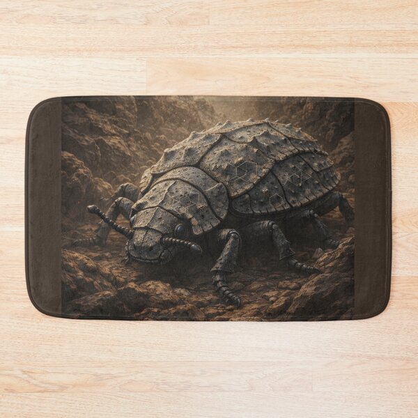 Item preview, Armoured Earth Beetle – Geometric Insect Fantasy Art designed and sold by GeoWild Designs.