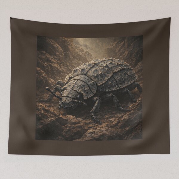 Item preview, Armoured Earth Beetle – Geometric Insect Fantasy Art designed and sold by GeoWild Designs.
