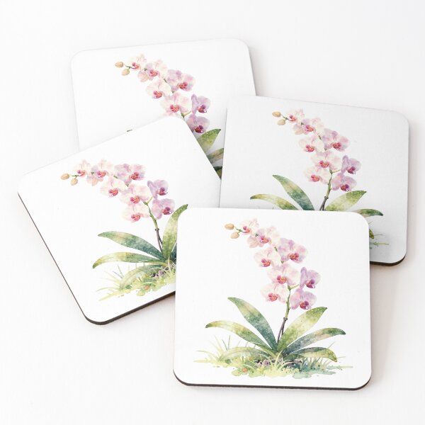 Item preview, Pink and white Orchid watercolor designed and sold by WildArtIT.