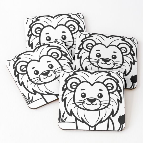 Item preview, Happy Little Lion Safari Line Art designed and sold by Rostislav Bouda.