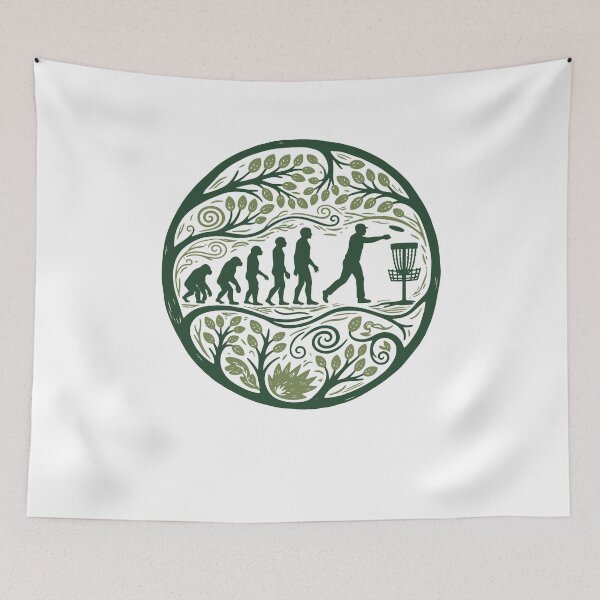 Item preview, Disc Golf Evolution Funny Disc Golfer Flying Disc designed and sold by LuminOrb.
