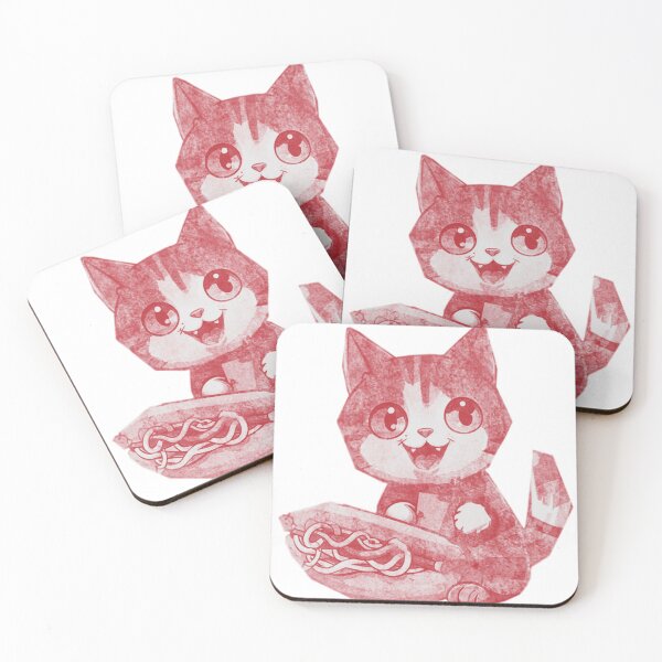 Item preview, Cute Cat Eating Hotdog designed and sold by kinpirks.