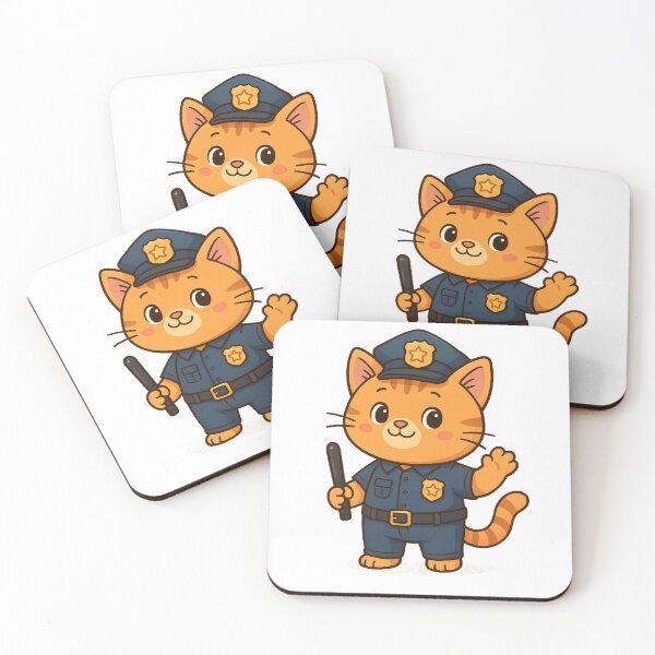 Item preview, Magic Cat Police Officer – Cute Feline Patrol Cartoon designed and sold by MystiMagica.
