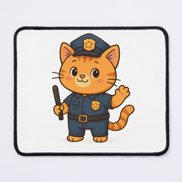 Item preview, Magic Cat Police Officer – Cute Feline Patrol Cartoon designed and sold by MystiMagica.