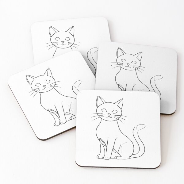 Item preview, Minimalist Kawaii Cat Line Art designed and sold by Hiubi.