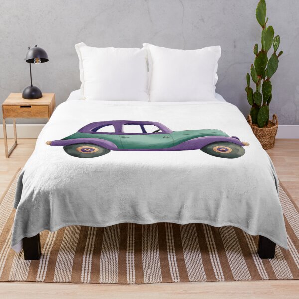 Item preview, Cute Vintage Retro Car - Purple & Emerald Green Classic Toy Illustration by Design Artistia designed and sold by DesignArtist.ia.