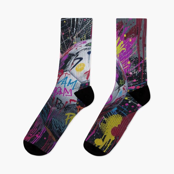 Item preview, Neon Graffiti Football - Modern Urban Sport Art for Teens designed and sold by HappySproutArt.